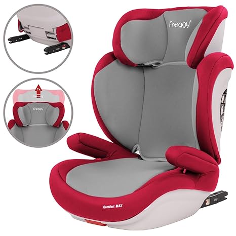 Froggy® Autokindersitz mit ISOFIX Gruppe II/III + Sicherheitsnorm ECE R44/04 + 5-Punkte-Sicherheitsgurt verstellbare Kopfstüt