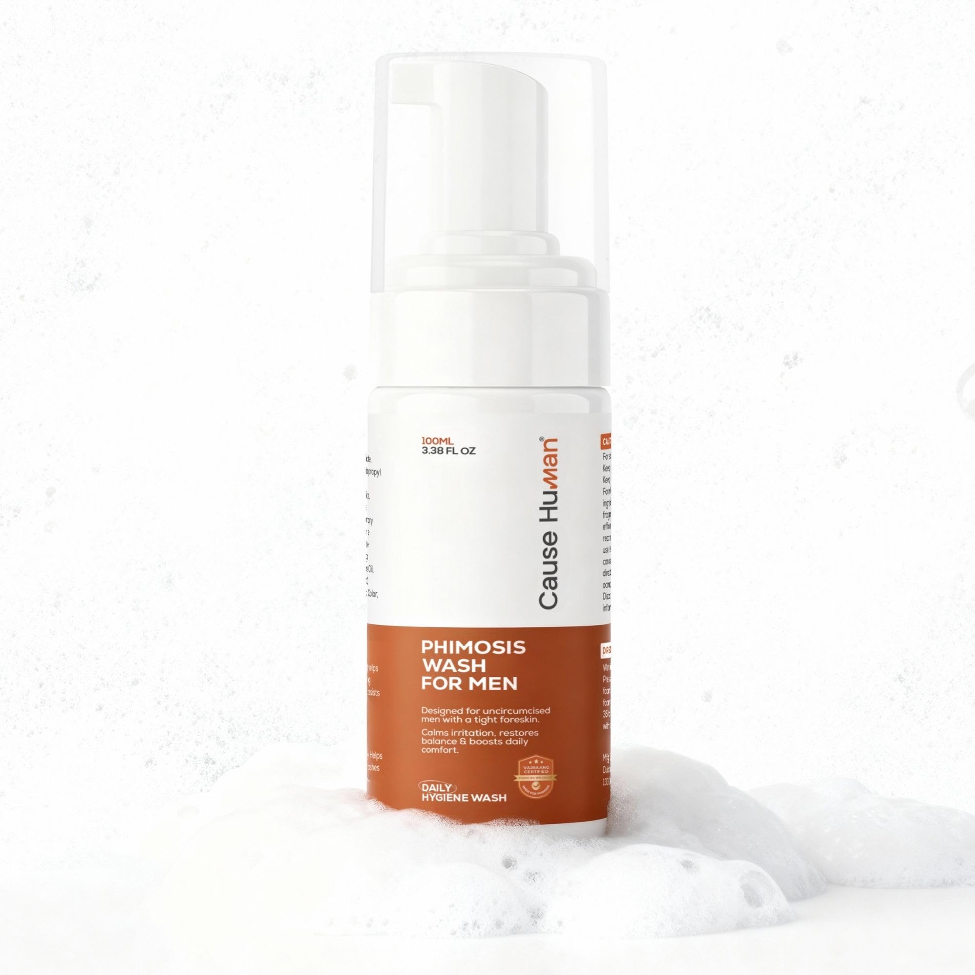 Cause Human Phimosis Wash for Men - Gentle Intimate Care with Low Fragrance and Low Soap Content - Phimosis Body Wash - Sulfate Free, Paraben Free, with Natural Ingredients - 100 ml