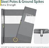 Trail Outdoor Leisure Windbreak 5m x 1.4m Steel 4 Pole with Window Grey view 4