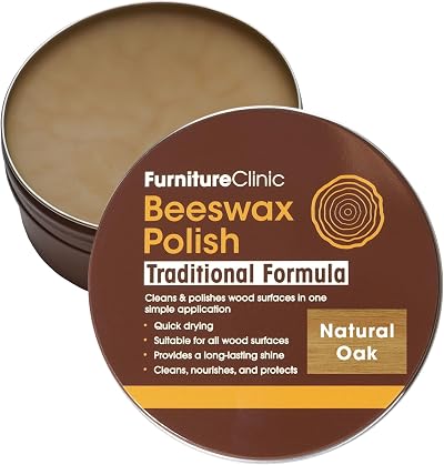 Furniture Clinic Natural Oak Coloured Beeswax Polish 200ml