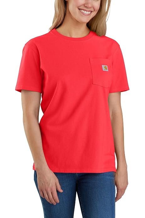 carhartt womens relaxed fit heavyweight crewneck pocket thermal shirt