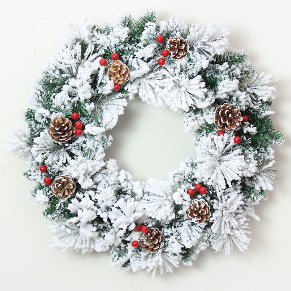 wopin Christmas Wreaths Decorations 30CM Garland Ornament Artificial Christmas Wreaths with Bells Balls Bowknot and Letter Merry Christmas for Front Door Wall Xmas Tree