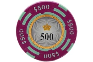 Versa Games Crown Casino Clay Poker Chips in 13.5 Gram Weight - Pack of 50 (Choose Colors) (Purple)
