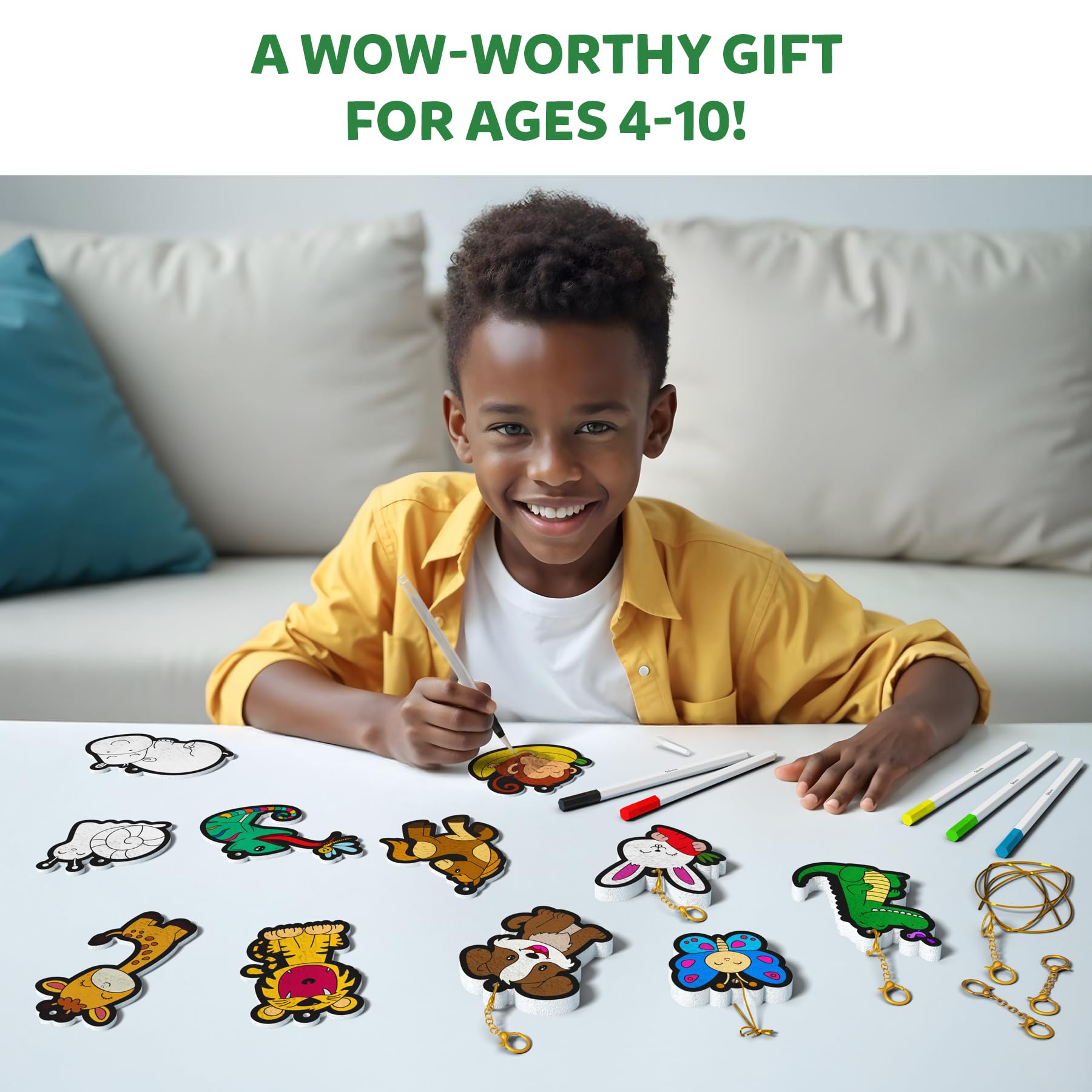 Skillmatics 3D Art Kit - Aqua Puffs Animals, Stocking Stuffers, Paint by Number Craft for Kids, DIY Color & Inflate Activity, Travel & Chirstmas Gift for Girls & Boys Ages 4, 5, 6, 7, 8, 9, 10