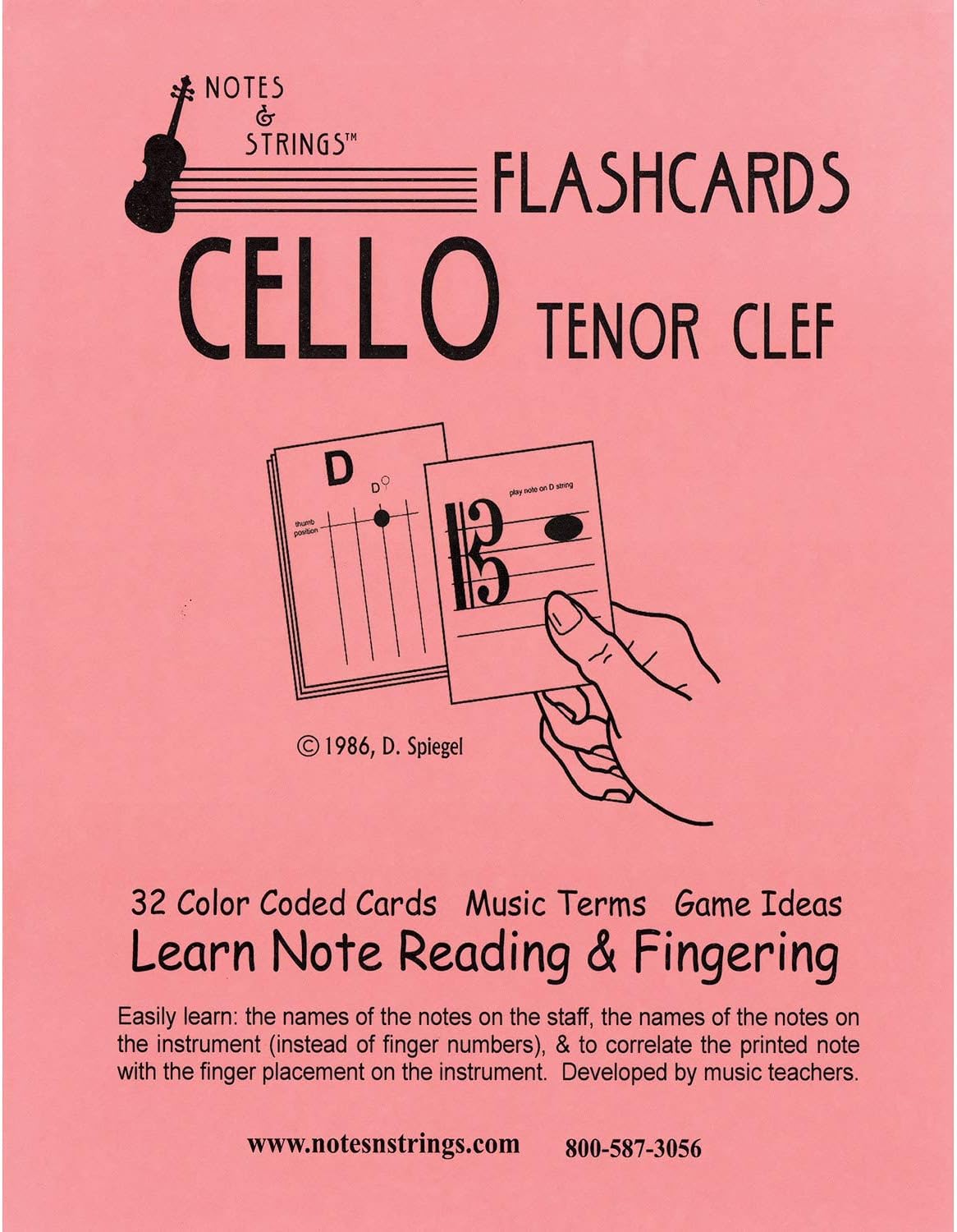 Notes & Strings Cello Tenor Clef 8.5"X11" Classroom Size