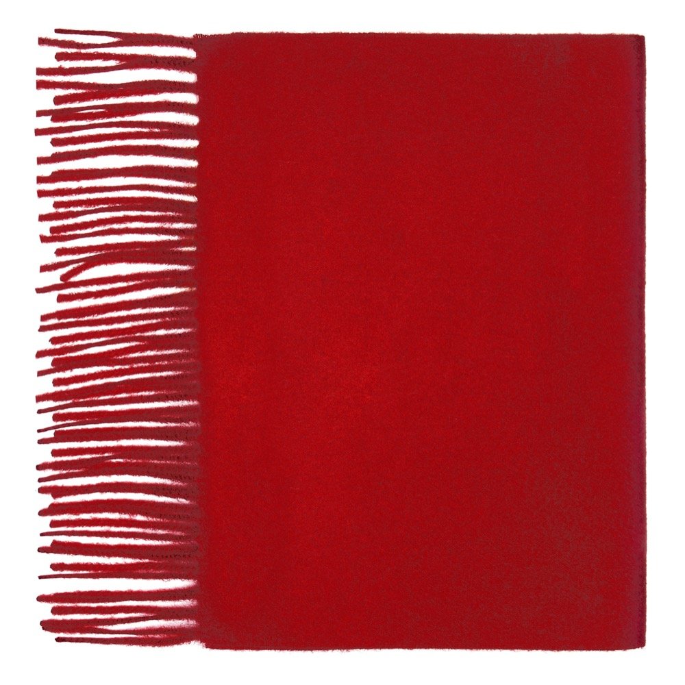 Cashmere plain scarf, Red