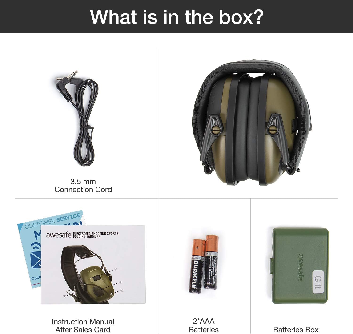 awesafe Electronic Shooting Earmuffs, Shooting Hearing Protection with Noise Reduction Sound Amplification: Home Improvement