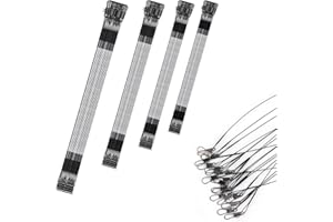 80pcs Fishing Leaders, Stainless Steel Fishing Wire Leader Line with Fishing Tackle Swivel Buckles for Saltwater and Freshwat