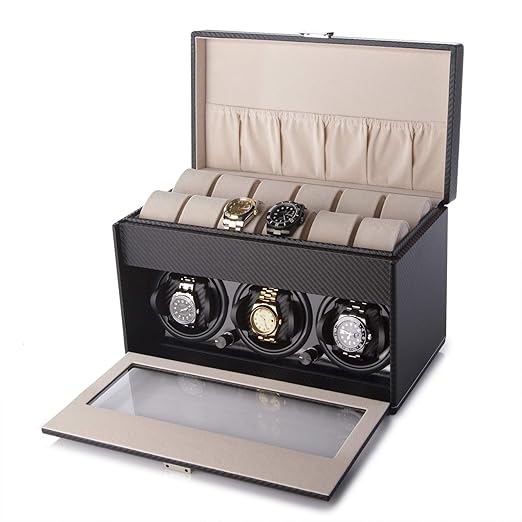 Buy Watch Winder and Storage Box for Winding 3 Automatic Watches and 12