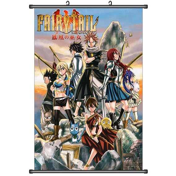 GMANKE Fairy Tail Rollbild Home Decor Anime Wall Scroll Poster Stoffmalerei Poster,40X60cm