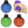 Fireboomoon Stress Relief Squeezing Soft Rubber Vent Grape Ball Hand Wrist Toy Funny Geek Gadget Vent Toy, Orange/Blue/Green, 3 Piece