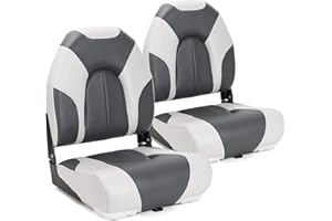 SUNDGORA Deluxe Marine High Back Folding Boat Seat,Stainless Steel Screws Included