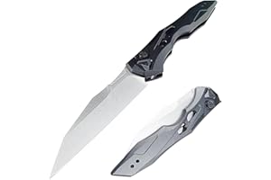 HUAAO Pocket Knife，3.5in D2 Blade with Aluminum Alloy Handle, Folding Knife with Reversible Pocket Clip, Everyday Carry for Camping,Gift for Men