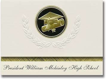 Signature Announcements Presidente William Mckinley High School Honolulu Hi Anuncios De Graduacion Paquete De 25 Gorras Presidenciales Y Sello De Diploma Negro Y Dorado Amazon Com Mx Oficina Y Papeleraa
