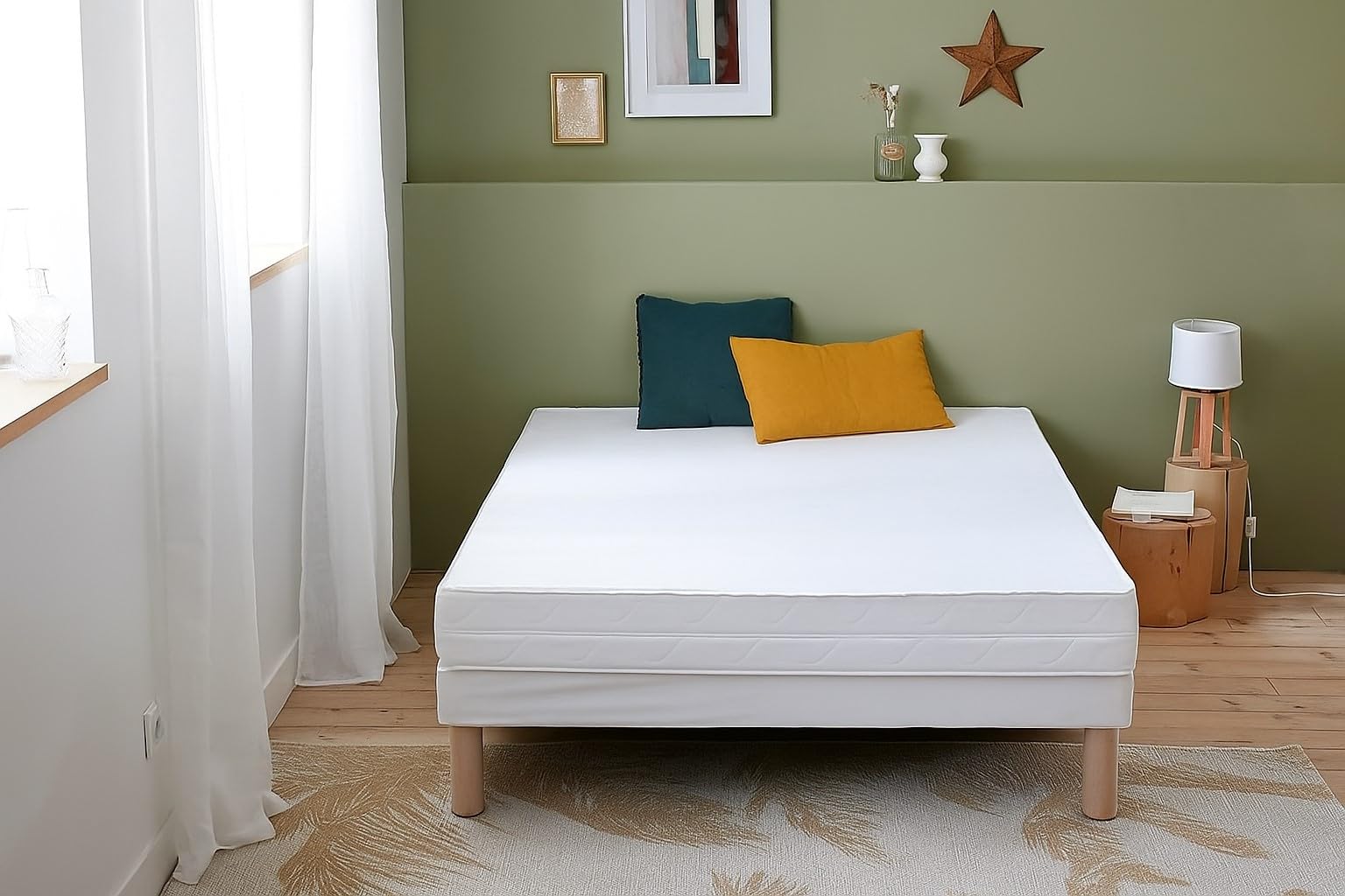 Abeil 15000000971 Foam mattress AB100 with removable cover white 200 x 140 x 14 cm