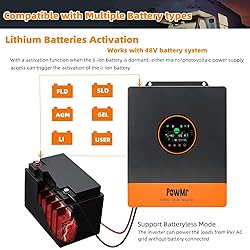PowMr 5200W Hybrid Solar Inverter, 48V DC to