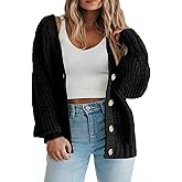 Eytino Womens Plus Size Cardigan Sweater Long Sleeve Button Down Chunky Knit Open Front Cardigans Outwear(1X-5X)
