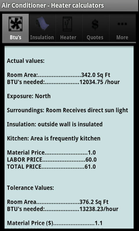Air Conditioner and Heater Calculator