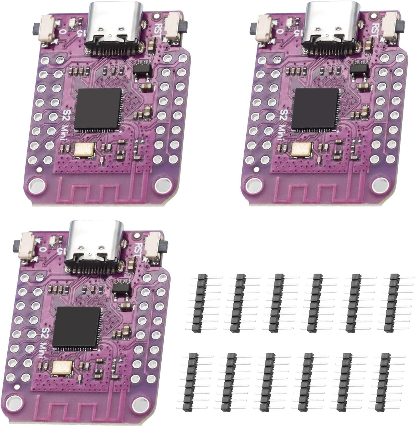 S2 Mini V1.0.0 ESP-32-S2 Module XTVTX 3 Pieces Based on ESP-32-S2 Development Board 4MB Flash 2MB PSRAM WiFi Compatible A-rduino MicroPython CircuitPython ESP-IDF
