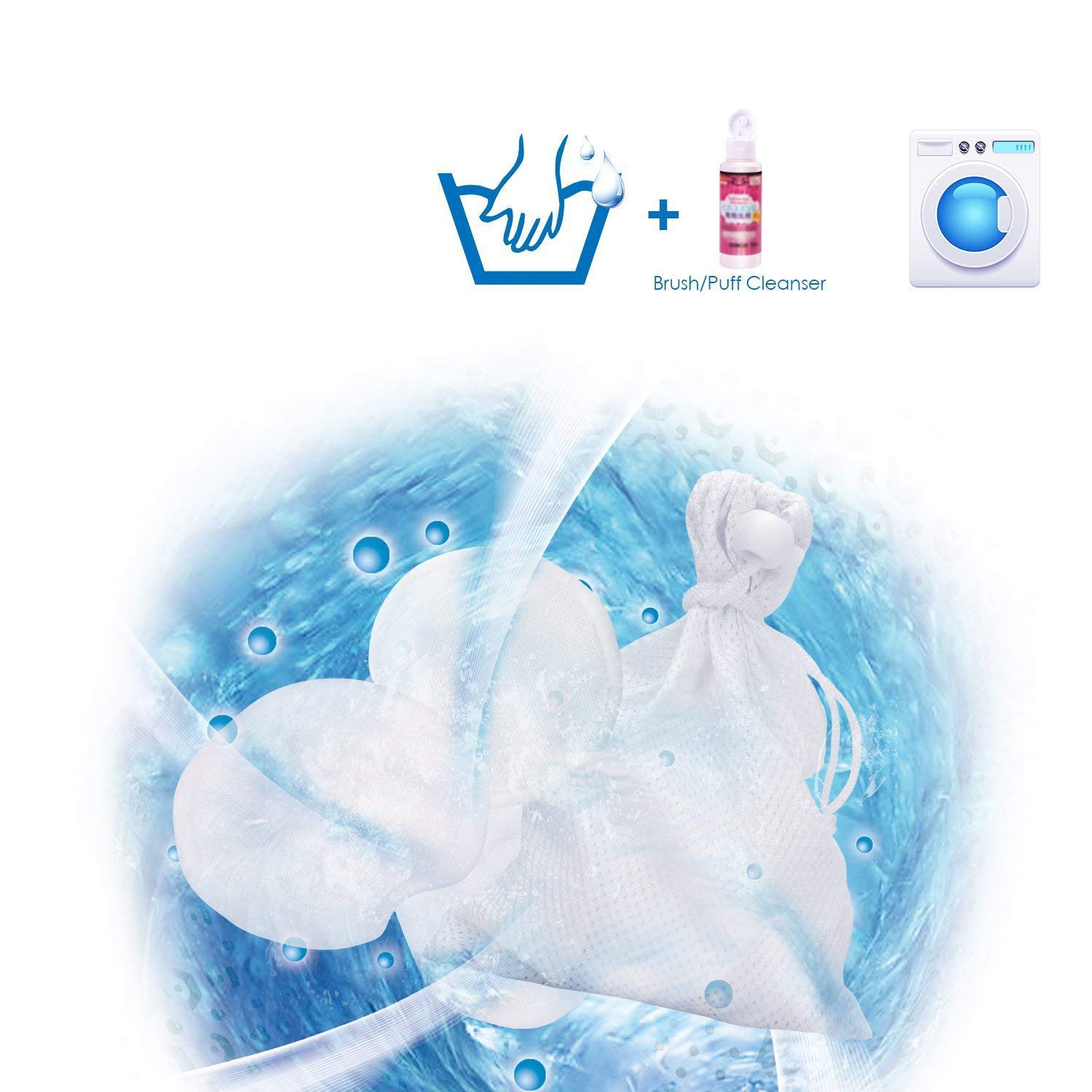 Tampons Démaquillants Lavable 18PCS - Disques Coton Démaquillant Réutilisable Biologique,Microfibre Super Doux Absorption Lavage Chiffon Tampons avec 1 Sac à Linge Gratuit