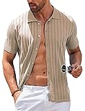 COOFANDY Mens Short Sleeve Knit Shirts Fashion