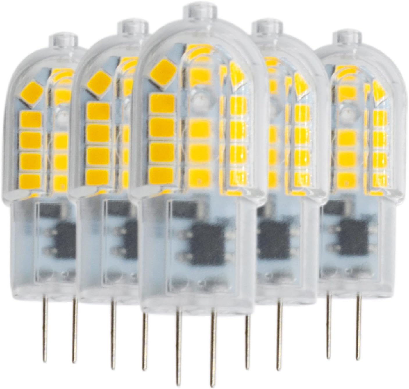 Welsun G4 Bulb LED 3W 30 LED 2835 SMD 200-300 Lm Warm White Cool White Natural White Clear LED Bi-Pin Lights AC 220-240 V (5 Pcs) (Color : Natural White)