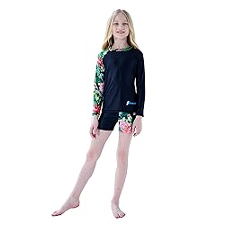 Ovovod Girls Swimsuit Two Piece Rash Guard Set for