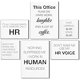HR Office Decor Human Resources Office Artwork Wall Decor Modern Human Resource Posters Set of 6 Framed Canvas, Funny HR Gifts