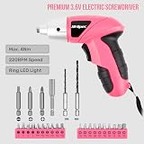 Hi-Spec 27 Pc Pink 3.6V Cordless Screwdriver Set with 23 Bits view 2