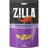 Zilla Reptile Munchies Omnivore Mix, Dehydrated Vegetables, 4 Oz | Vegetable snacks with mealworms, green beans and peas; add water to rehydrate for bearded dragon food