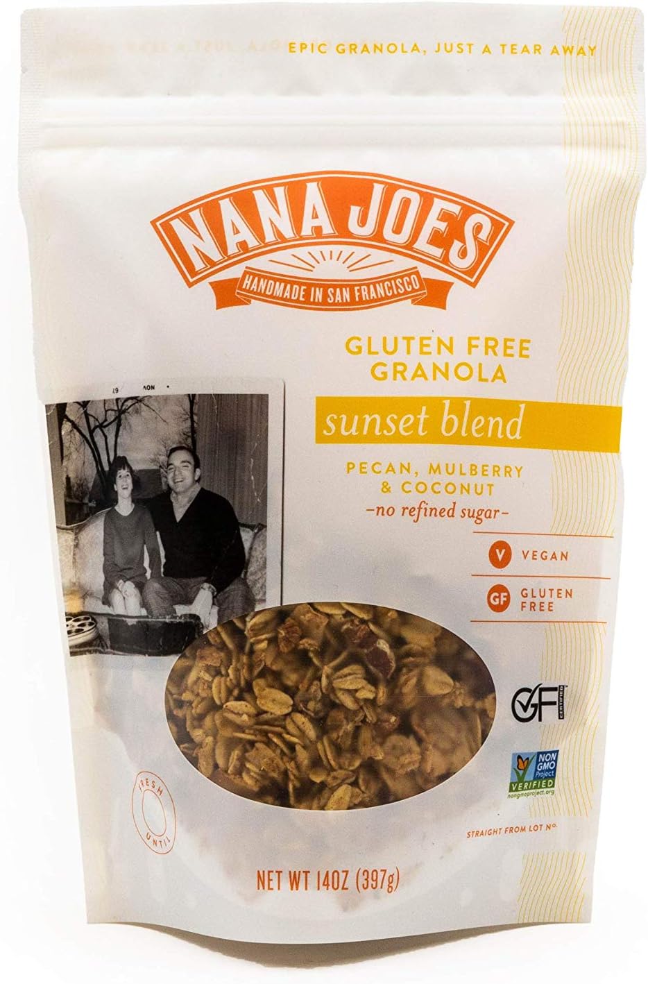Nana Joes Granola Sunset Blend | Pecan, Mulberry & Coconut | Handmade Gluten-Free, Vegan, Healthy, Plant-Based, Organic, No Refined Sugar, Low-Carb | Superfood for Breakfast, Lunch, Dinner (6 Pack)