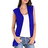 Urban CoCo Women's Sleeveless Cardigan Open Front Vest Lightweight Cool Coat