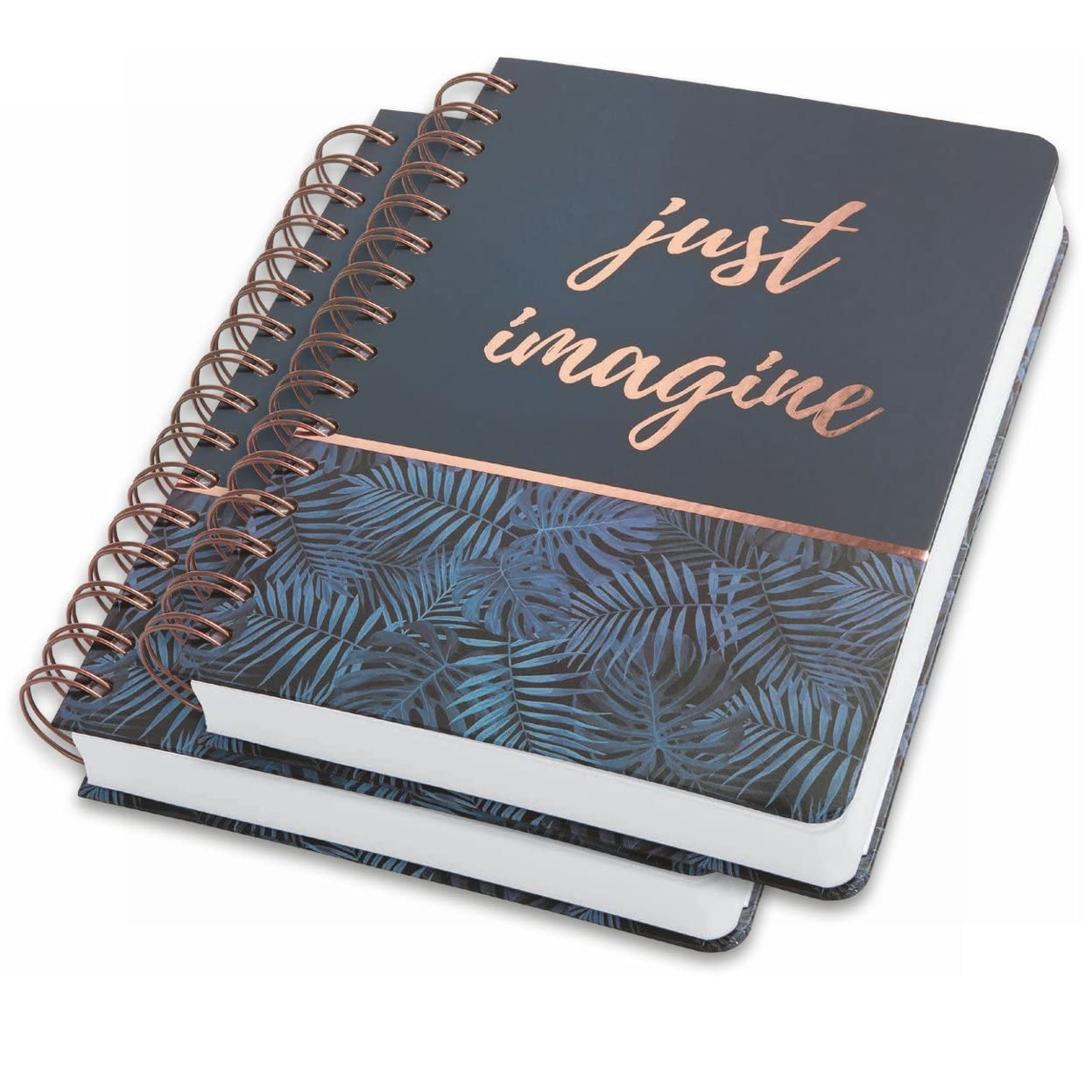 SIGEL JN603 Spiral notebook premium, A5, dotted, hardcover, jungle pattern, Blue/gold, 2 Pieces - Jolie