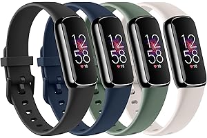 AK 4 PACK Sport Bands Compatible with Fitbit Luxe Bands for Women Men, Soft Silicone Replacement Sport Straps Wristbands for Fitbit Luxe Fitness and Wellness Tracker