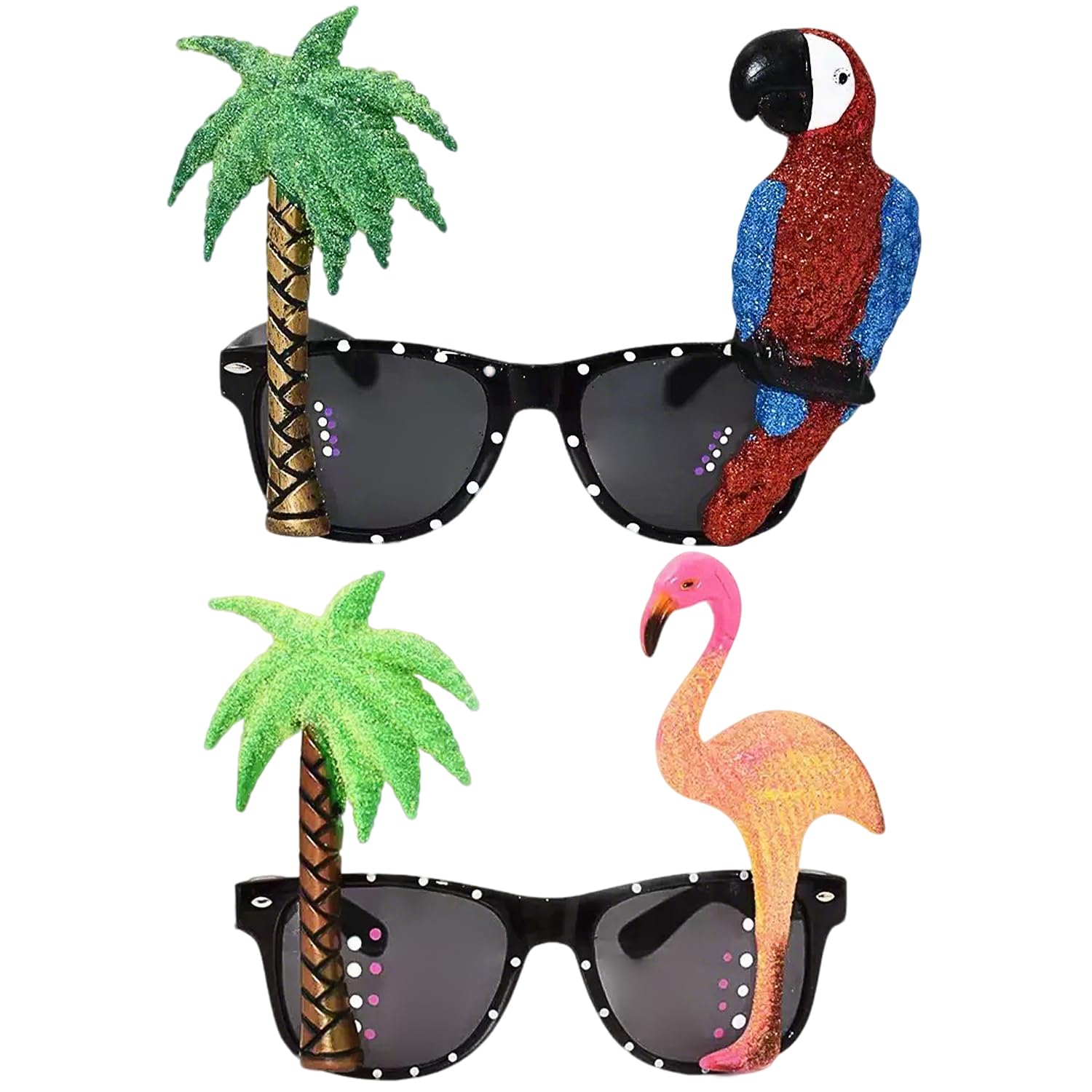 arrderly 2 Pcs Funny Hawaiian Sunglasses, Tropical Party Glasses Props, Funny Glasses for Adults, Vibrant and Fun Accessories for Parties, Costumes, and Themed Events