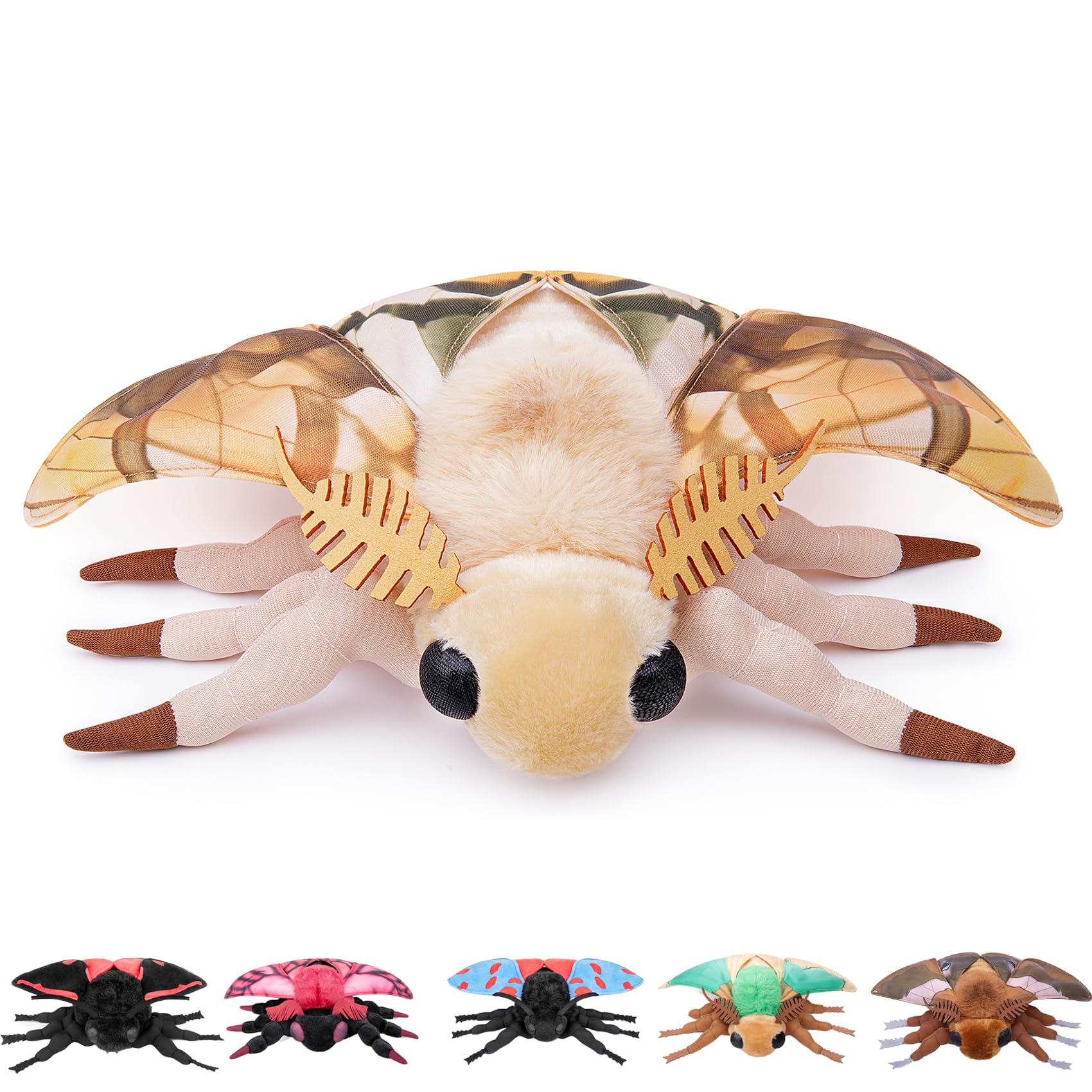 lilizzhoumax Simulation Dead leaf moth Plush Toy 14.96inch Soft Realistic Dead leaf moth Stuffed Animal Plush Toy for Kids Insect lovers Boys and Girls Gifts Home Decoration brown — image 1