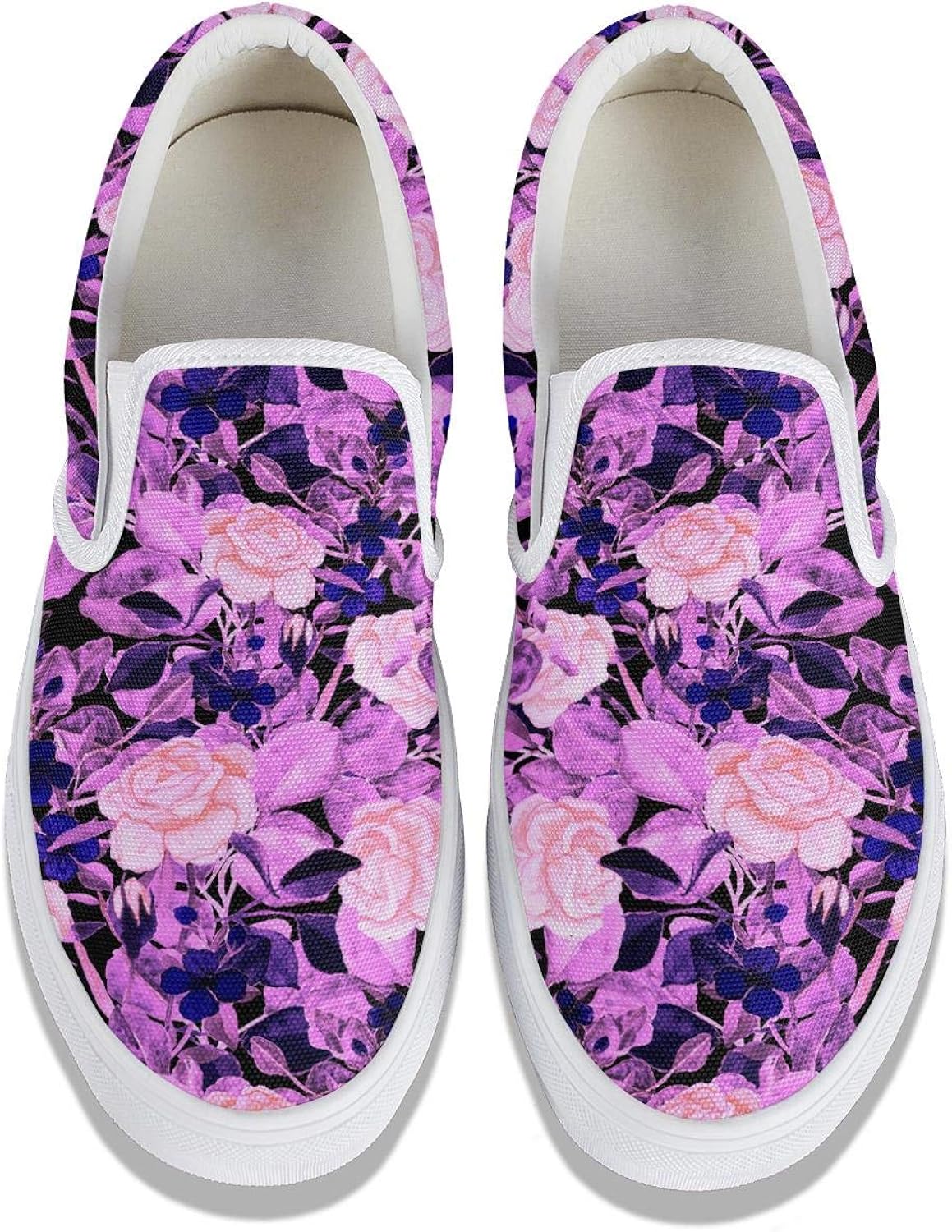 PROGIFToO Watercolor Flower Pattern Women's Slipon Loafer