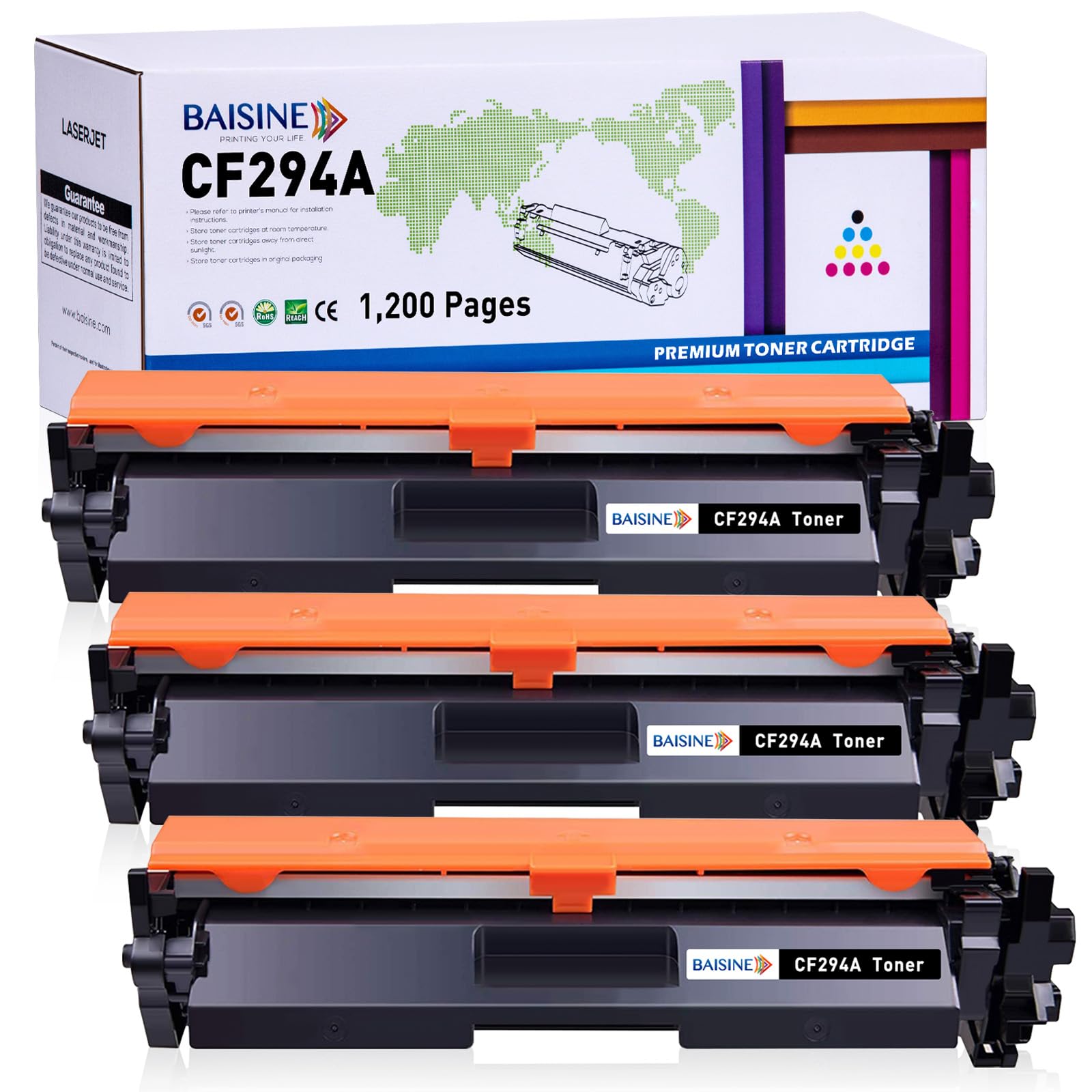 BAISINE CF294A 94A Toner Cartridge Compatible with HP CF294A CF294X Toner for HP LaserJet Pro M118dw, LaserJet Pro MFP M148dw M148fdw (3 Black)