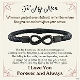 Inspiringjewel To My Son, Infinity Leather Bracelet Grandson Gifts from Mother Grandmother Unbreakable Bond Forever Linked Together Bracelets Birthday Christmas Inspirational Gifts for Men Son Grandson