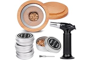 Cocktail Smoker Kit with Torch, Portable Kitchen Torch for Smoking Cocktail Whiskey Drink Smoking Infuser Kit, Camping BBQ Cu