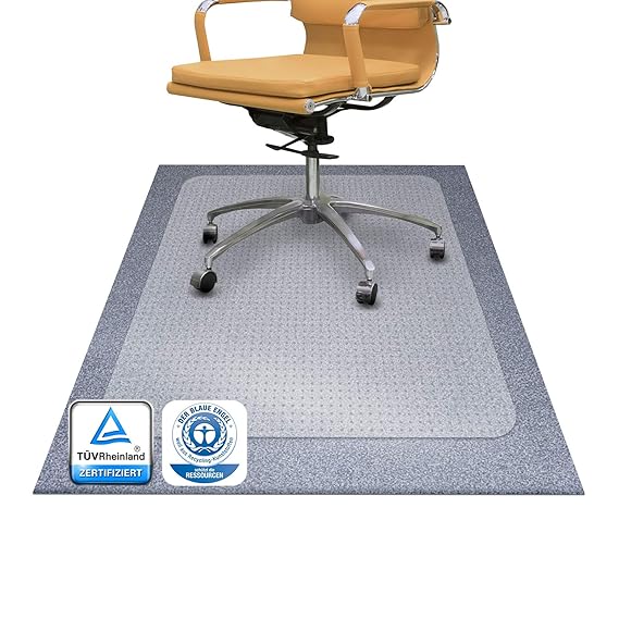 Bodenschutzmatte PET ®Performa für Teppichböden mit TÜV und Blauer Engel - 4 Größen wählbar - 115x135cm