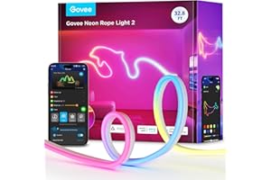 Govee RGBIC Neon Lights, LED Smart Neon Rope Light 2 Works with Matter, Alexa, Google Assistant, Custom DIY Neon Strip Lights for Bedroom and Holiday Decor, Softer Material, 32.8ft, White