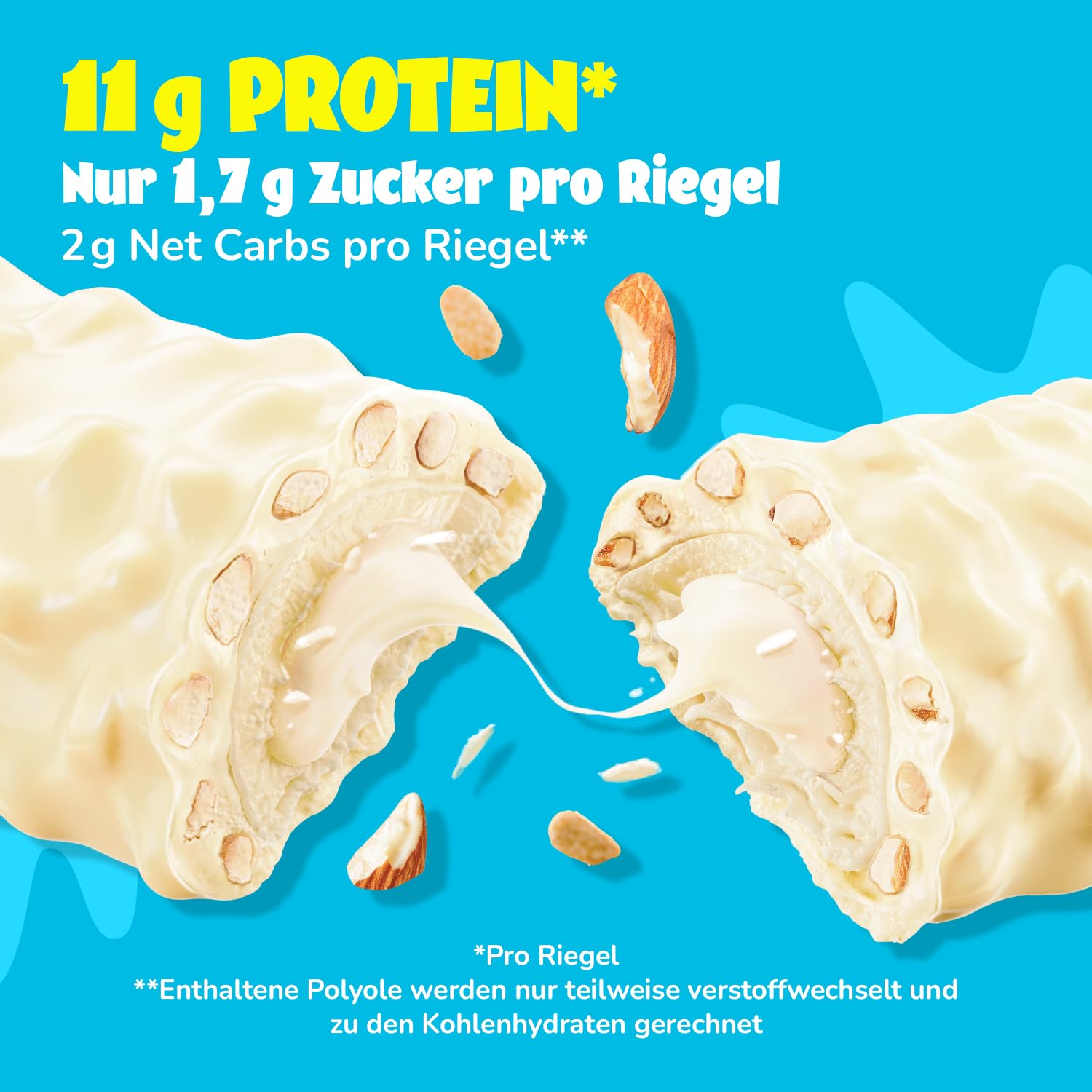 ahead Protein Riegel | Coconut Almond | 14x 45g Extra softer Protein Riegel mit cremigem Kern | Low Carb Eiweißriegel ohne Zuckerzusatz & ohne Palmöl 5