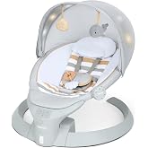 Ingenuity Inlighten Bounce &amp; Sway Baby Swing, Newborn to 9 Months, Pebble | 3-in-1 Swing, Seat &amp; Bouncer, 6 Speeds, 14 Soothing Options, Bluetooth Music, Canopy with Lights, Remote Control, Vibration