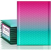 Fuxury Bubble Mailers 6x10 Inch 100 Pack Padded Envelopes Usable Size 6x9" Thick Mailing Envelopes Bubble Opaque Padded Mailers Shipping Bags for Mailing Jewelry Makeup Small Business #0 PinkGreen