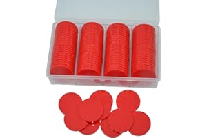 StarMall 100 Pieces Plastic Learning Countes Disks Bingo Chip Counting Discs Markers Tokens with Storage Case for Math Learning, Counting, Poker Chips Game, Bingo Chips Game