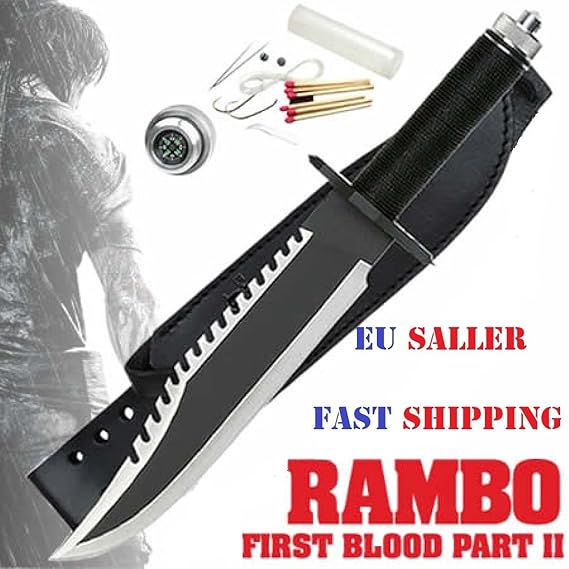 Jagdmesser Outdoormesser im Stil von Rambo II Überlebensmesser