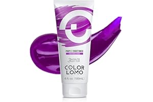 COLORLOMO Color Depositing Conditioner - 6 oz Semi Permanent Hair Color with Shea Butter & Almond Oil- Color Conditioner Depositing Hair Mask - Vegan, Paraben, Ammonia & Sulfate Free - Purple