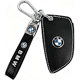 ZERAL Leather Key Fob Case Cover,Compatible with BMW Keyless Remote Control BMW 1 2 3 4 5 6 7 Series and X1 X2 X3 X5 X6 and More BMW Models Models Black