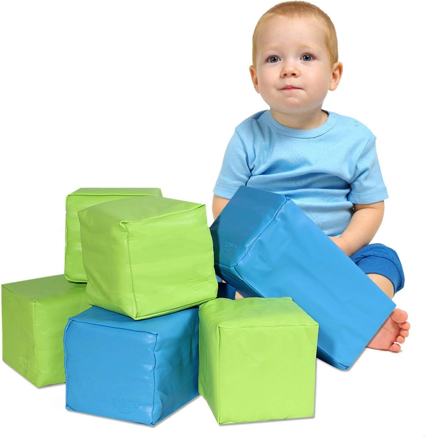 Weizzer Toys Memory Foam Soft Building Jumbo Blocks Set for Kids - 2 Rectangle & 4 Squarepiece
